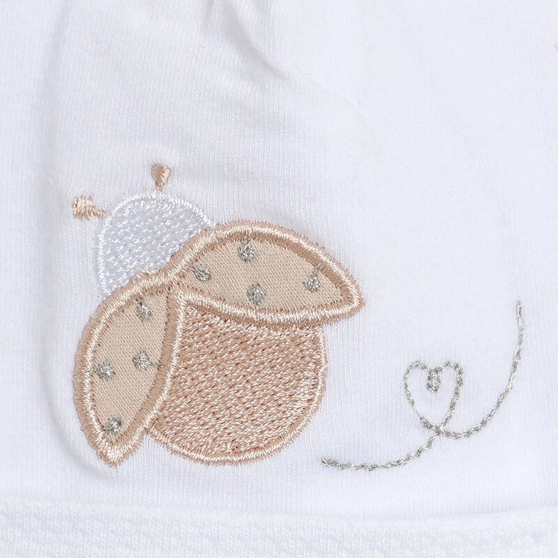 Girls White Applique Hat image number 2